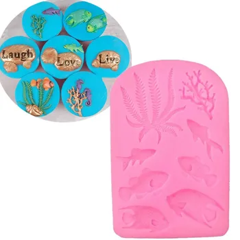 

1pcs Fish Seaweed Silicone Mold DIY Cake Border Fondant Cake Decorating Tools Sea Coral Cupcake Chocolate Moulds