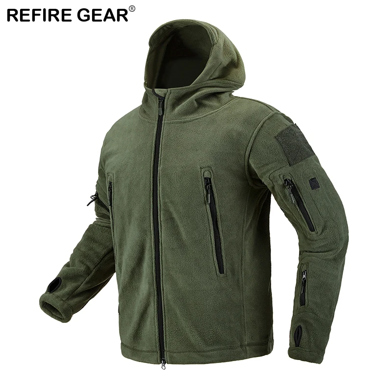 Refire Gear зимняя военная флисовая куртка теплая мужская тактическая дышащая с