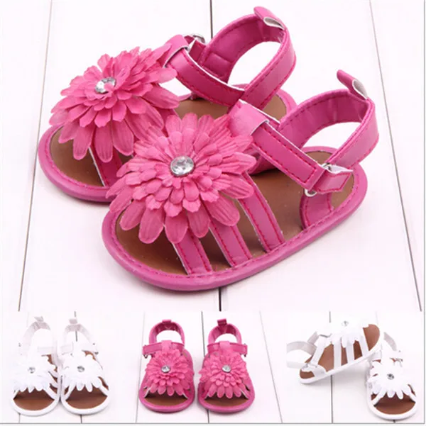 2015 New Summer Baby Shoes Newborn Big Flower First Walkers Lovely