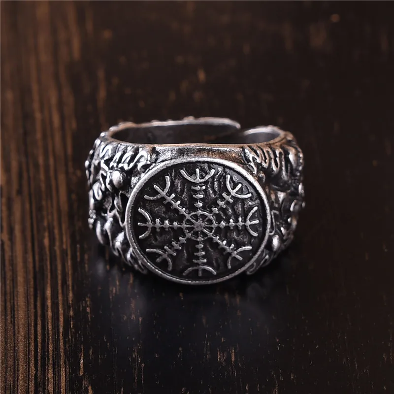 Viking Aegishjalmur кольца Для женщин мужские этнические ювелирные изделия bague Прямая