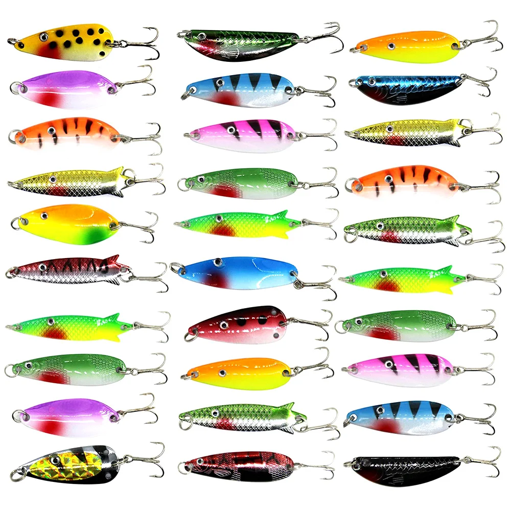 Easy Catch 30Pcs Fishing Metal Lures Mixed Color Casting Fishing