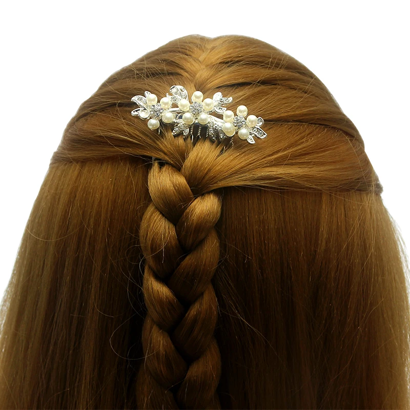 

Fashion Wedding Bridal Hair Accessories Wedding Headdress Floral Bridal Hair Combs Pearl Wedding Hair Clips for Women Hair Pins