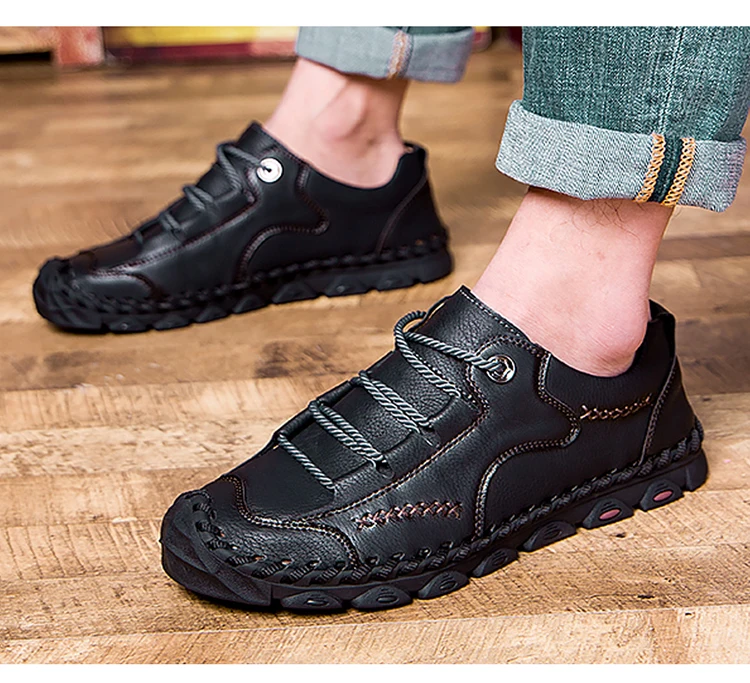 JUNJARM ручной работы спилок мужская повседневная обувь Элитный бренд для мужчин s дышащие Туфли-Лоферы мужские мокасины на плоской подошве