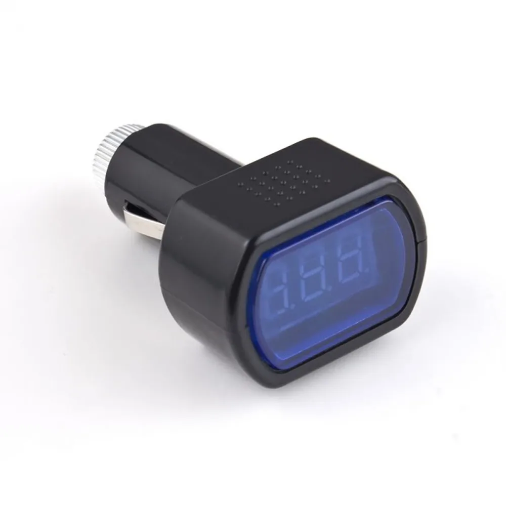 Универсальный светодиодный цифровой дисплей прикуривателя измеритель напряжения для авто автомобиля монитор аккумуляторной батареи, вольтметр черный