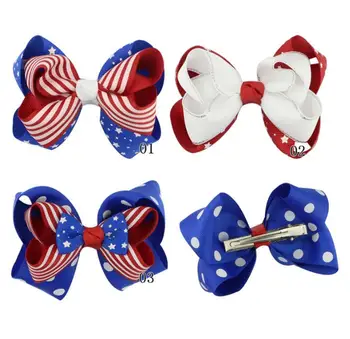 

3color Girl interchangeably Hair bows clips Headband 4th of July Hairpins Independence Day Hair Band Accessories Children bow