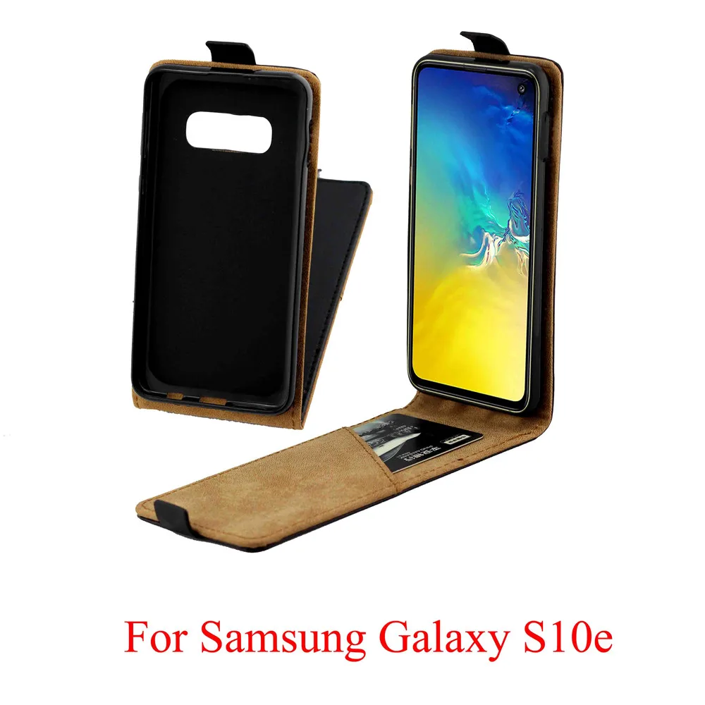 

New style Up and Down Vertical Flip pu Leather Cover Bags Skin Phone Case for Samsung Galaxy S10e 5.8" Business Fundas cases