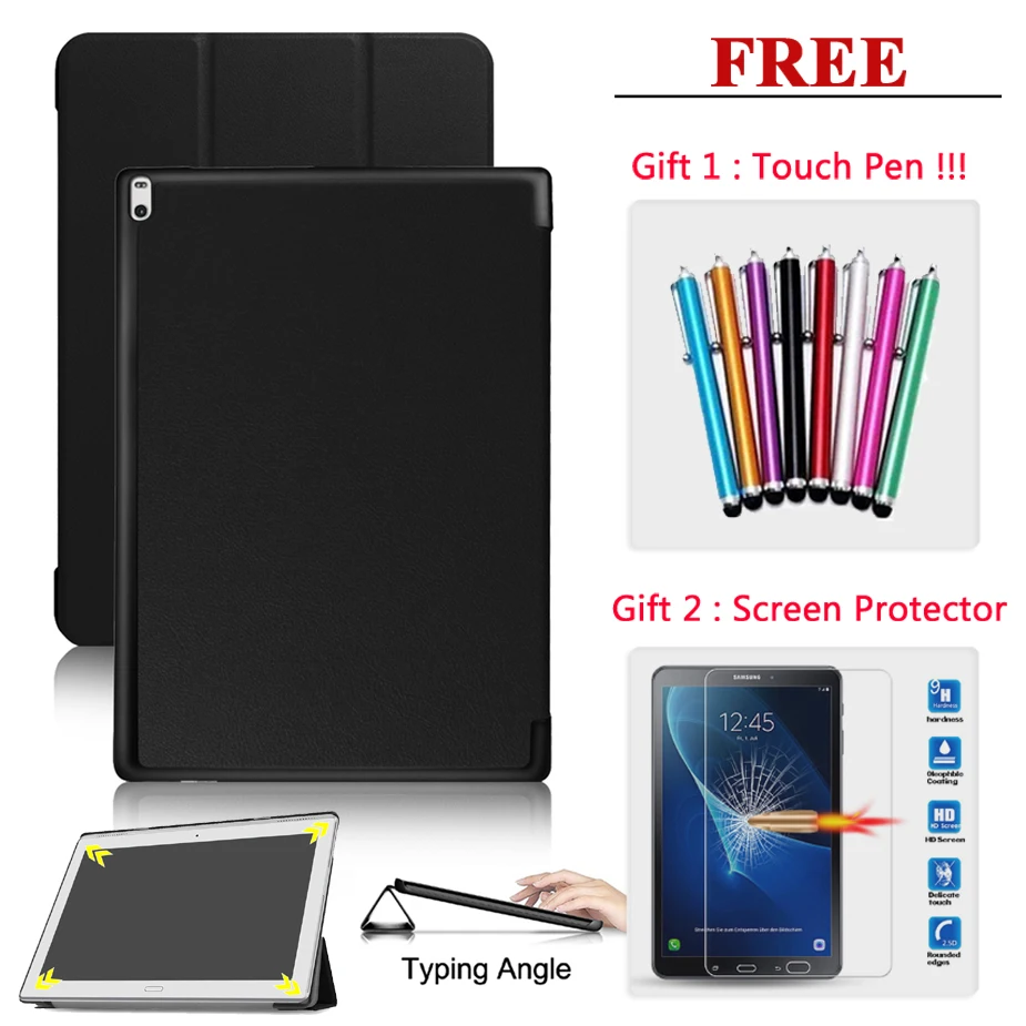 

Free Screen Protector Glass +Case For Lenovo Tab 4 8/ 8 Plus/ 10/ 10 Plus PU Leather Smart Magnetic Cover TB X704F/X304F/8504F