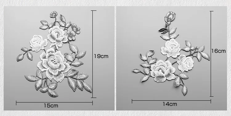 Вышивка Буйтер Пион цветок патч лег юбка украшены аксессуары ручного шитья