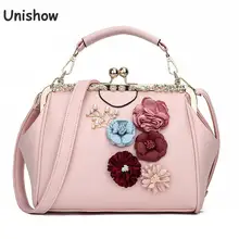 Unishow, тисненые цветы, женские сумки, маленький замок, женские сумки-мессенджеры из искусственной кожи, сумка-тоут, женская сумка
