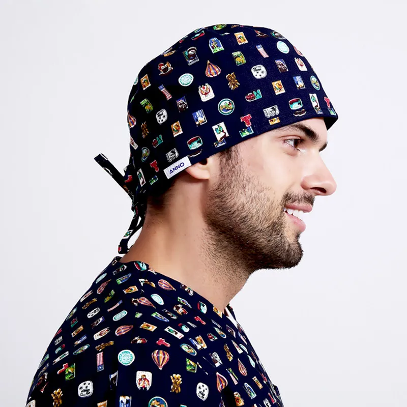 Unisex Adjustable Medical Scrubs Caps Short Hair Hospital Doctor