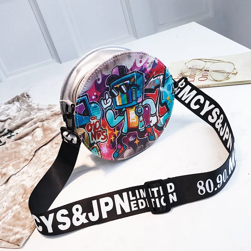 

Ladies'Small Bag Printed Single Shoulder Bag Wide Shoulder Strap Slant Bag