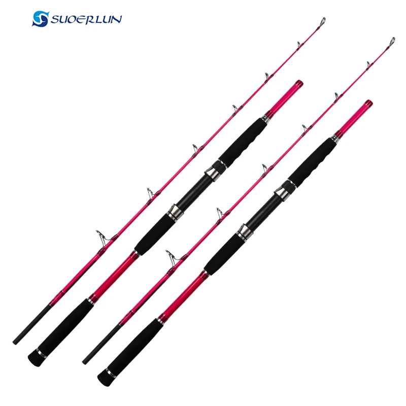 

1.7m super light 2 sections carbon fiber portable outdoor spinning pink fishing pole saltwater boat rod jigging rod