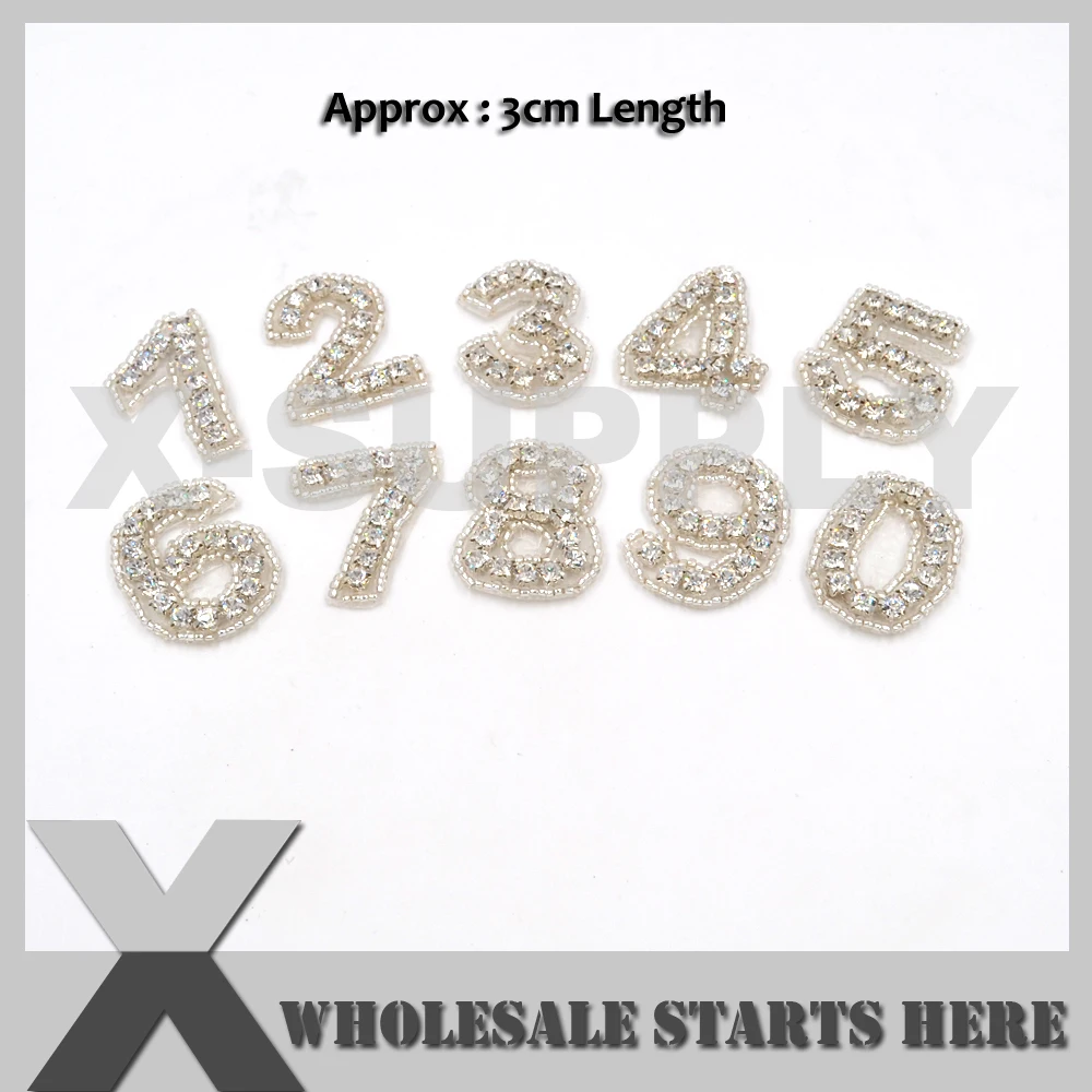 

Iron On Arabic Numeral Diamante Crystal Rhinestone Applique Patch,Bridal Applique,For Headbands,Bridal Wedding Decorations