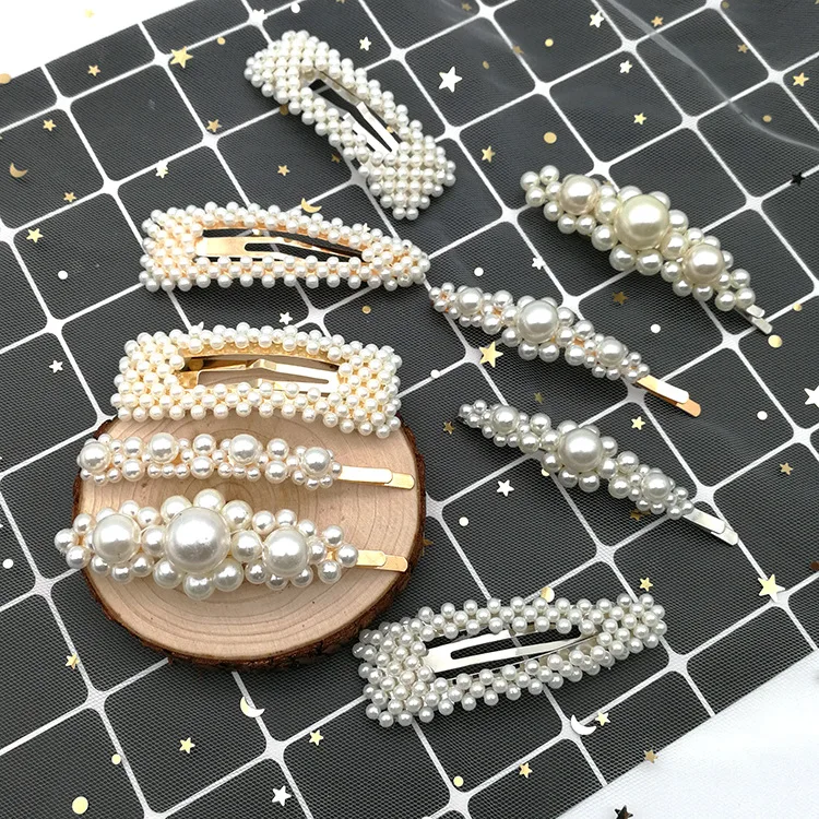 

2019 Beads Alloy BB Hair Clips Pins Simple Fashion Imitation Pearls Hair Clips for Women Hot Sale Style Hairpins Accessories