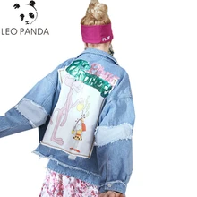 Весна Осень новинка Женская Повседневная модная джинсовая короткая куртка весна плюс размер шикарное отверстие Harajuku Ins Женская C 236