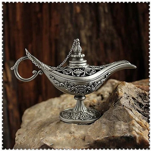

Home Decoration Vintage Style Fairy Tale Aladdin Magic Lamp Hollow Tea Pot Genie Lamp