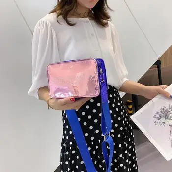

Letter Print Glossy Shoulder Messenger Handbags Casual Women Small Patent Leather Crossbody Bags 2019 Hot Selling