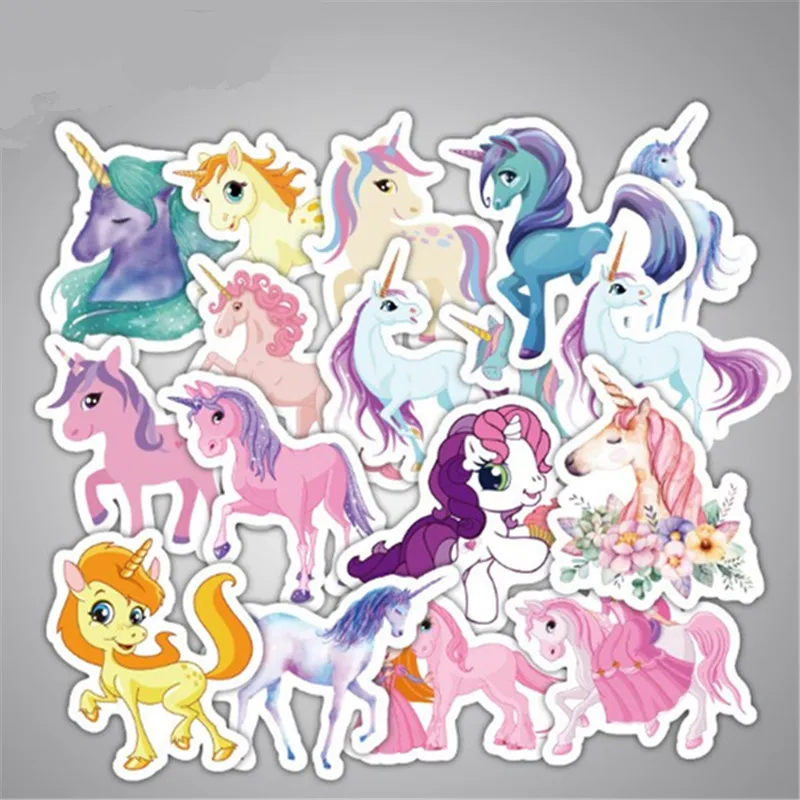 

33pcs/bag Cute my little Unicorn Stickers for Laptop Skateboad Bicycles Phone Car Styling Decals DIY Horse ponies Sticker