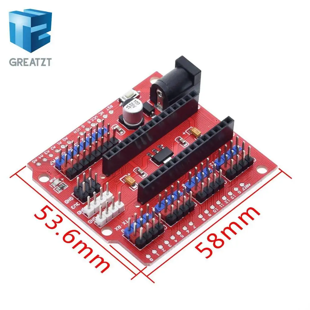 Плата совместимая с контроллером NANO I/O датчик расширения Shield Module для Arduino UNO R3 Nano