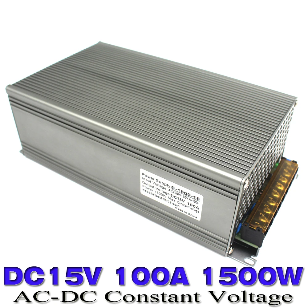 Best quality DC Power Supply Switching 15V 100a 1500w Led Driver Transformer 110V 220V AC to DC15 SMPS For CCTV LED Strip Lamp |