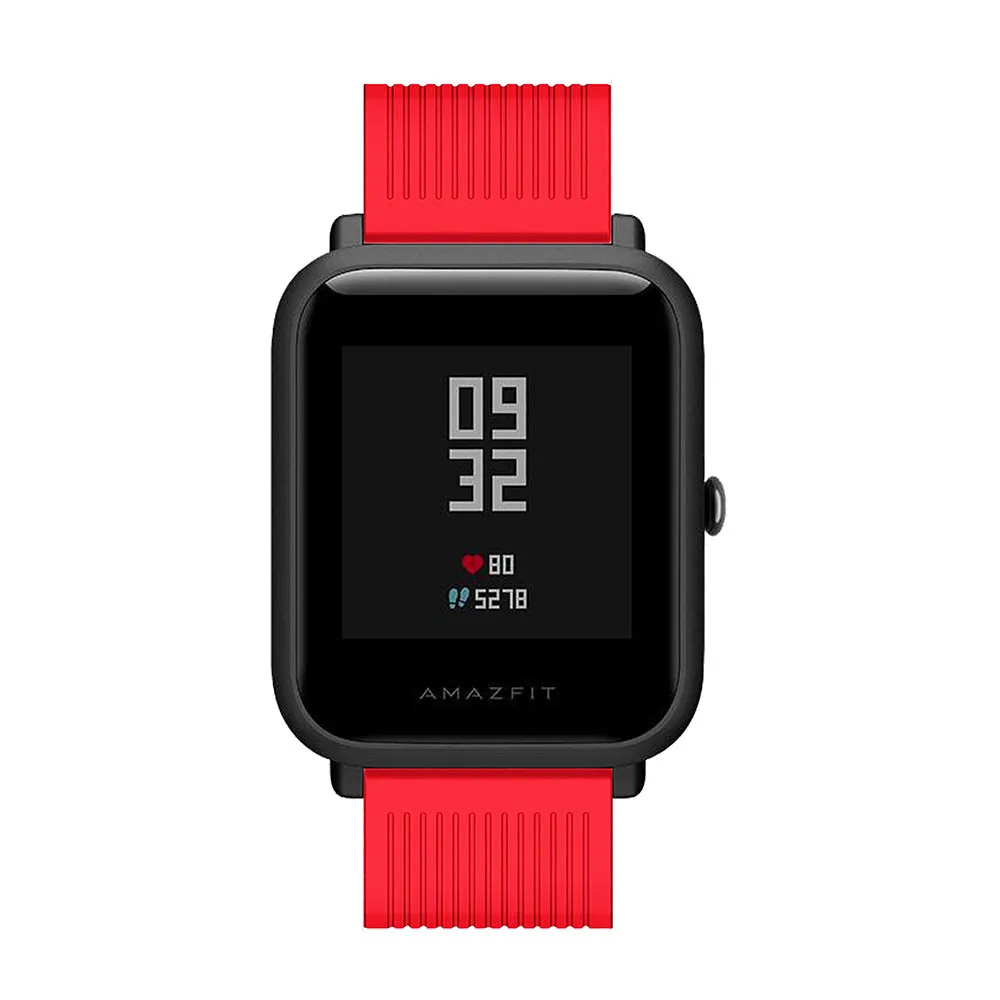 20 мм силиконовый ремешок для часов Xiaomi Huami Amazfit Bip BIT PACE Lite Молодежный умный ремешок для часов спортивный браслет ремешок на запястье водонепроницаемый