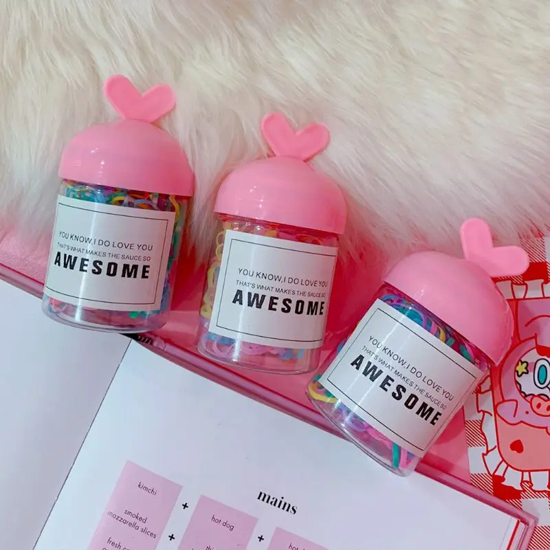 Children Baby Girls Elastic Rubber Band Sweet Macaron Candy Color Hair Ropes Colorful Mini Ponytail Holder Tie Gums Rings With