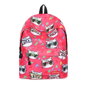 

Cute Cat Printing Backpack Women Fashion School Bags For Teenagers Girls Female Daily Travel Mochila Escolar