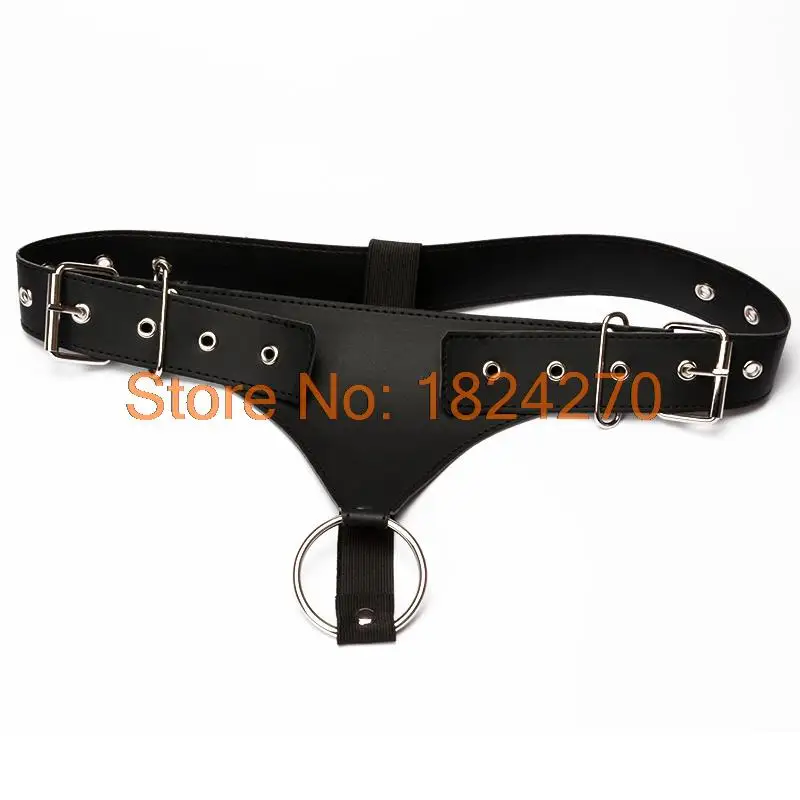 PU Leather Adjustable Panty Underwear Cock Ring Fetish Wear Bondage Restraints Lingerie For Men