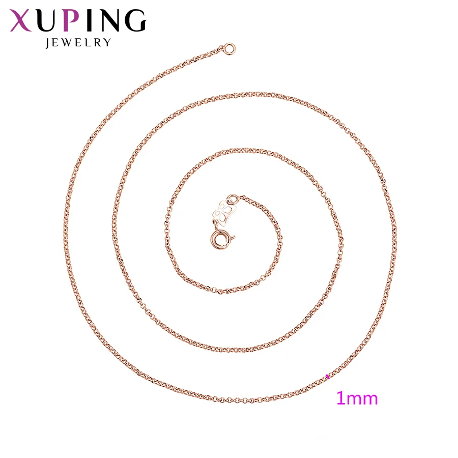 Xuping, модное, уникальное, простое, дизайнерское, элегантное, розовое золото, с покрытием, цепочки, ожерелье для женщин, подарки, S105.9-45446