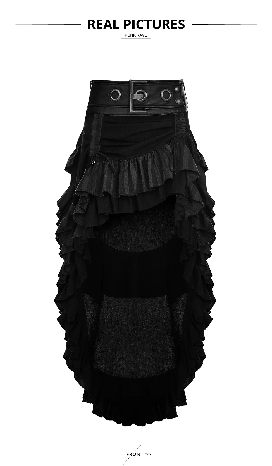 Мода, регулируемый низ очень большое платье с поясом пряжка металлическая молния юбки стимпанк Многослойные последние вечерние юбка Панк