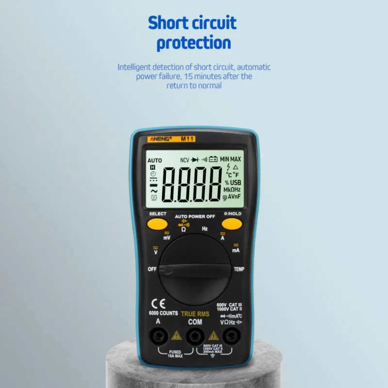 

2019 Drop Shipping Digital Multimeter 6000 Counts AC/DC Ammeter Voltmeter Ohm Portable High Precision Meter With Lines
