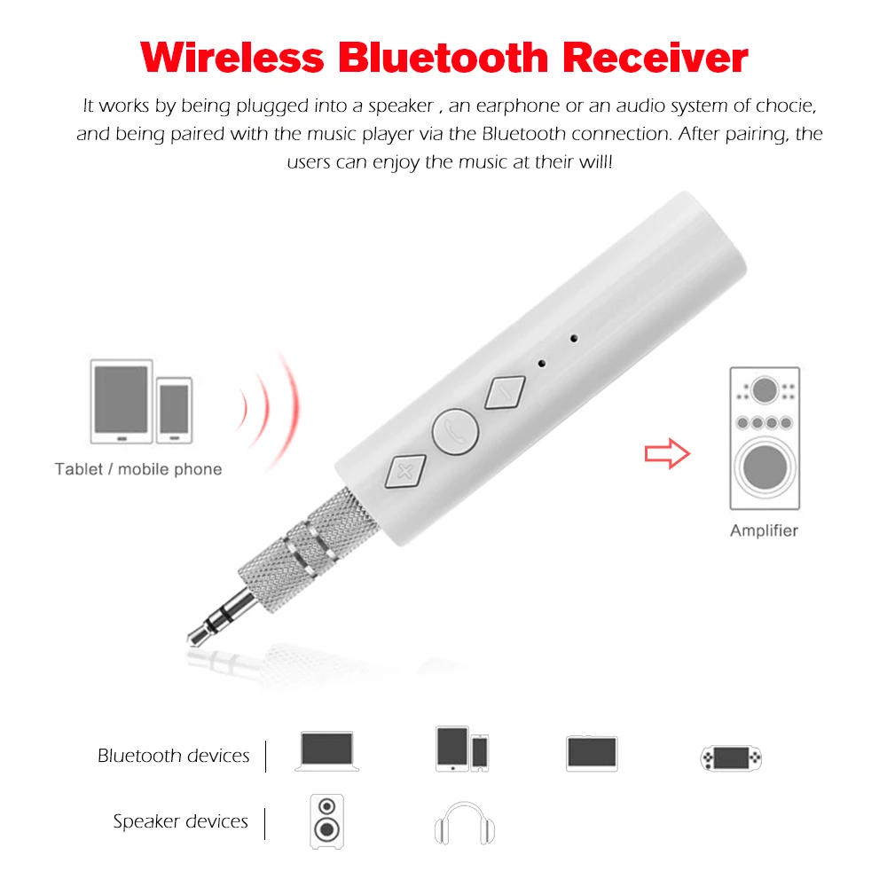 Беспроводной автомобильный Bluetooth Aux приемник адаптер Handsfree комплект 3 5 мм разъем