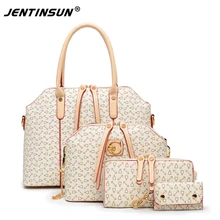 2017 Poliéster Top Zipper Los Bolsos de Hombro de La Borla Nueva 3 Unids/set Bolsos Pu Bolso de Cuero Bolso de Las Señoras + Bolsa de mensajero + bolso