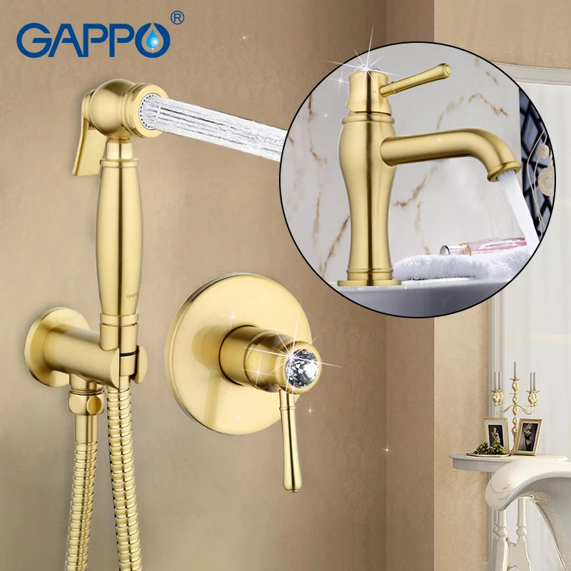 

Gappo Golden Crystal Bathroom bidet faucet muslim bidet shower toilet sprayer restroom mixer tap and Basin FaucetGA7297-4/1097-4