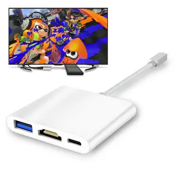 

3 in 1 USB Type-C to HDMI USB 3.0 Hub Type C Female Adapter extender for Nintendo Switch for Samsung Galaxy S8 for MacBook pro