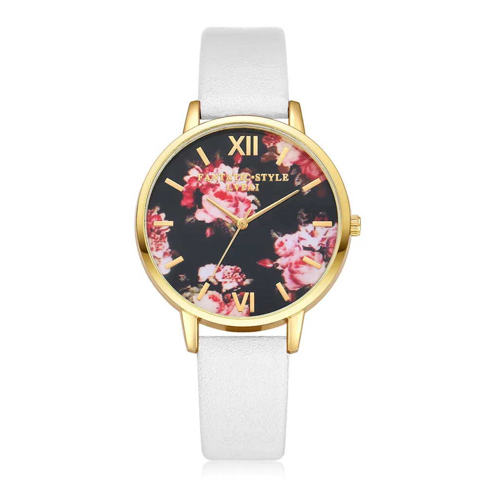 Lvpai модные роскошные повседневное цветок циферблат женские часы сплав аналоговые кварцевые кожаный ремешок для женщин наручные часы 2019 30Q