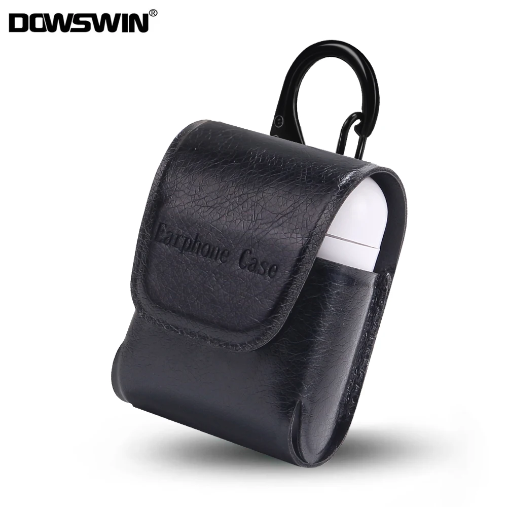 

1pcs PU Leather Earphone Case For Apple AirPods Protective Cover Portable Headset Box For AirPods Pouch Case With Metal Hook