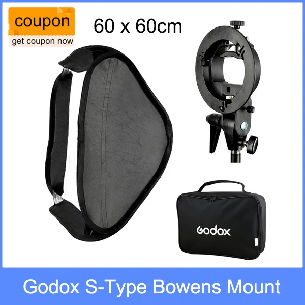 Godox s-type  speedlite  bowens  + 60  60  softbox   