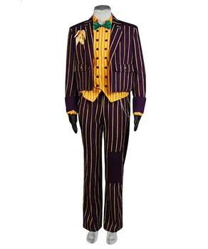 

Batman Arkham Asylum Joker Cosplay Full Set Uniform Costume Coat Suit Halloween Carnival For Men Anime Costume Full Set