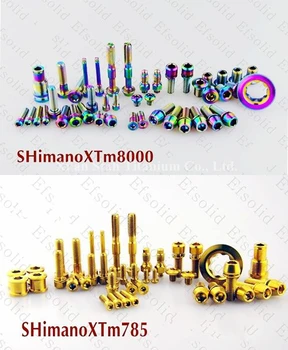 

Titanium TC4 Srews Bolts Group Gold Rainbow set for SHIMANO XT XTRM785 M8000