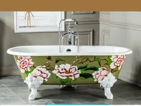 72" CUPC Approval Freestanding Luxury Bathtub Cast Iron Double Ended Enamel Colourful Tub Multi-Color Custom Built 1028A 1