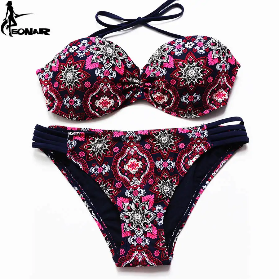 Swimsuit 2017 Brazilian Bikini Set Sexy Floral Bandage Strappy Plus Size Swimwear Bikinis Women Bandeau Biquini Bathing Suits Swimsuit 2017 Brazilian Bikini Set Sexy Floral Bandage Strappy Plus Size Swimwear Bikinis Women Bandeau Biquini Bathing Suits