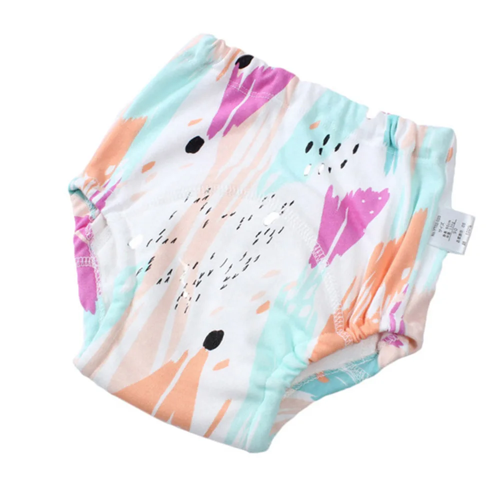 Детские многоразовые подгузники плотные детские тренировочные штаны 4 слоя пеленки детские трусики моющиеся детские штанишки для малышей Шорты - Цвет: XLK22