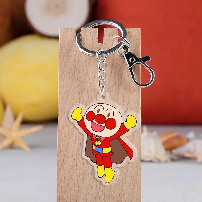 

Japanese Anime Anpanman Cartoon Figure Bread Superman Acrylic Car Key Chains Holder Best Friend Graduation Christmas Day Gift