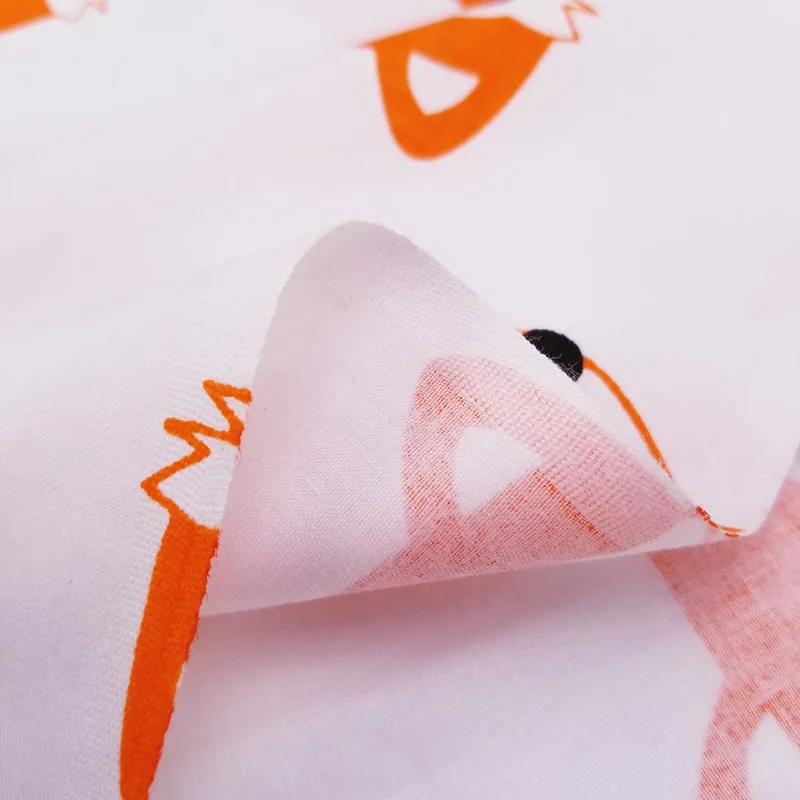 50x160 см детская саржевая хлопковая ткань с принтом лисы из мультфильма, Лоскутная Ткань, шитье «сделай сам», стеганное одеяло, материал для малышей и детей