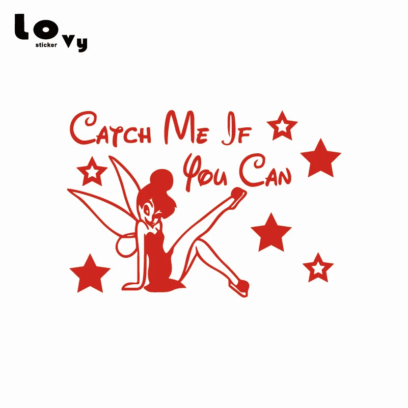 Tinkerbell Catch Me If You Can сказочная виниловая забавная наклейка для автомобилей