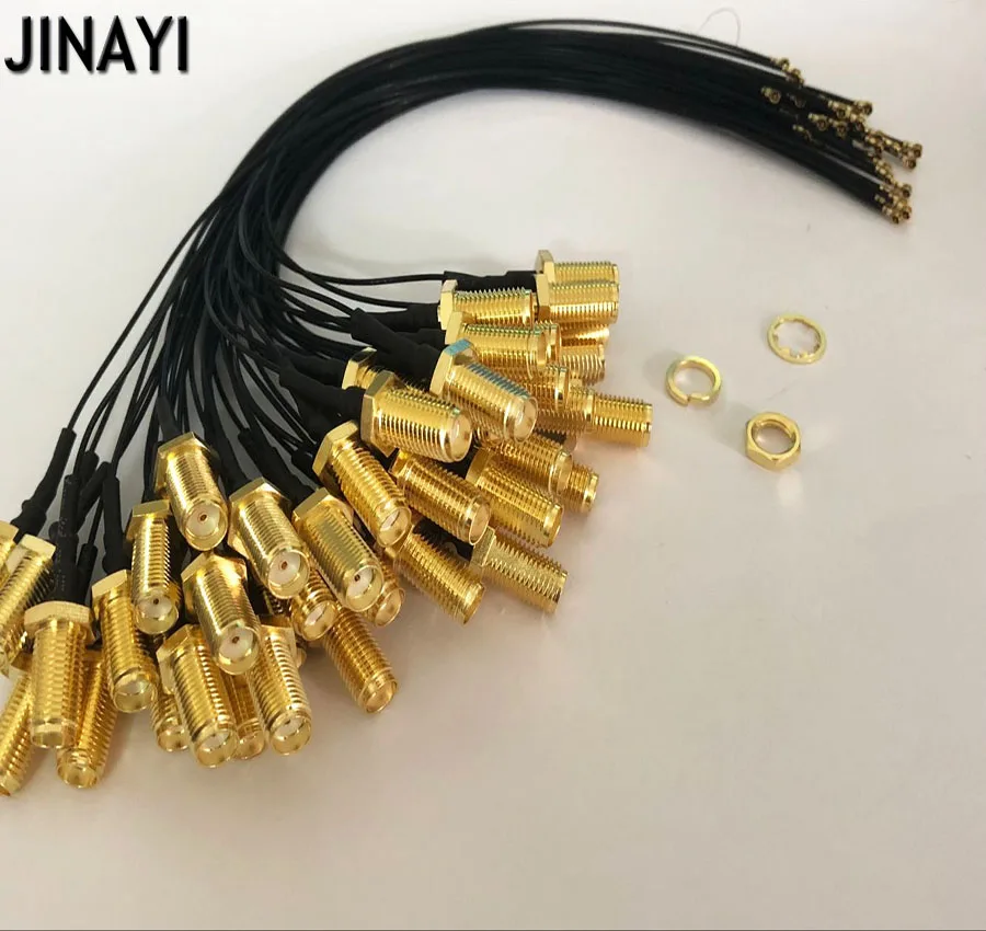 

100pcs MHF4 IPX IPEX U.FL to SMA Female Jack Nut Pigtail Jumper Cable 0.81mm 10cm 20cm 30cm