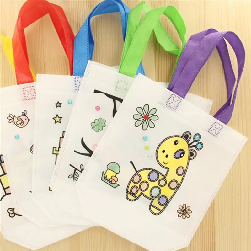 Diy Graffiti bolso de mano dibujo No tejido bolsa de embalaje juguetes Educativos para niños Rinquedos Educativos niños regalo