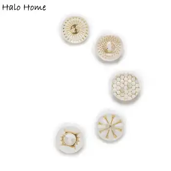 

50pcs Transparent Embedded Pattern 2 Hole Round Acrylic Buttons Home Sewing Scrapbooking Card Making DIY 13mm