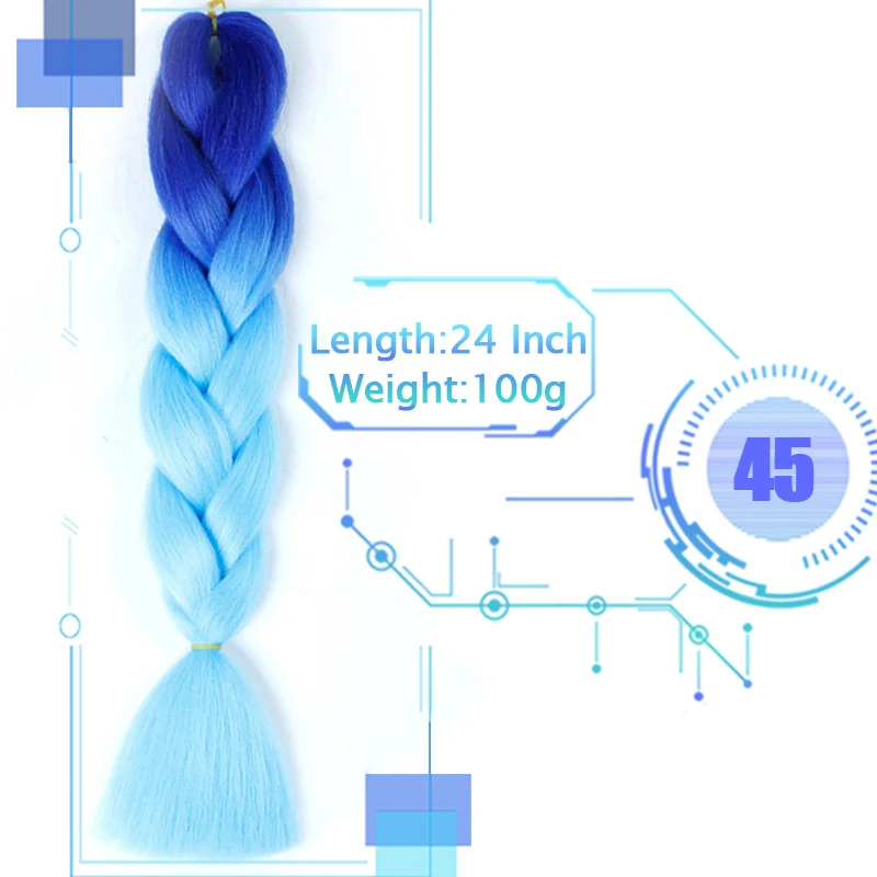 WTB 100g 24 Inch Jumbo Synthetic Hair Braiding Hair For Braid Crochet Braids African Ombre Color Braids WTB 100g 24 Inch Jumbo Synthetic Hair Braiding Hair For Braid Crochet Braids African Ombre Color Braids